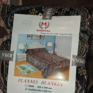 Mariposa Brown Flannel Blanket